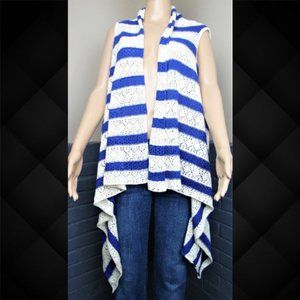 Como Black Blue & Ivory Knit Wrap Size 2X